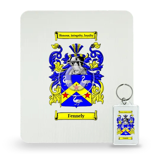 Fennely Mouse Pad and Keychain Combo Package