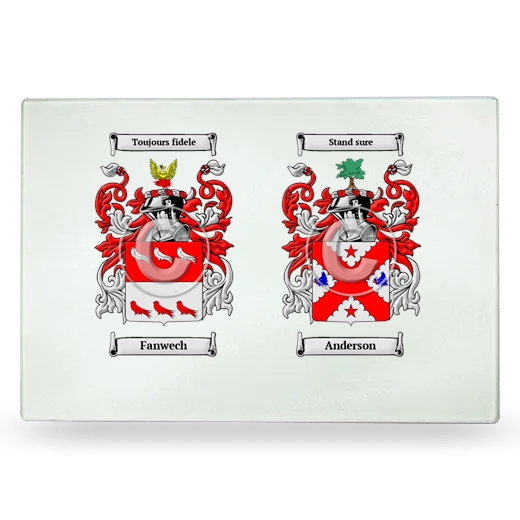 Double Coat of Arms Glass Cutting Board