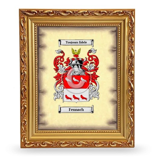 Fennach Coat of Arms Framed - Gold