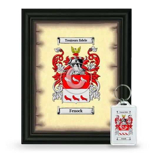 Fenock Framed Coat of Arms and Keychain - Black