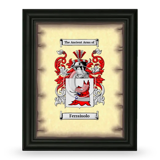 Ferraiuolo Coat of Arms Framed - Black