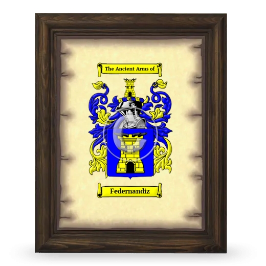 Federnandiz Coat of Arms Framed - Brown