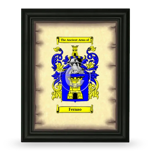 Fernao Coat of Arms Framed - Black