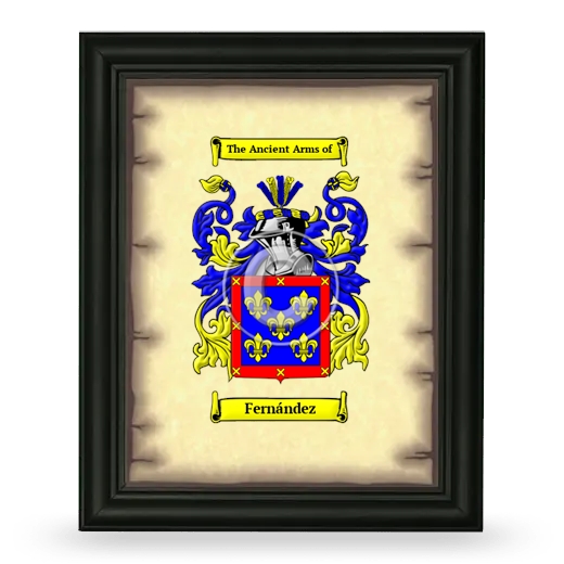 Fernández Coat of Arms Framed - Black