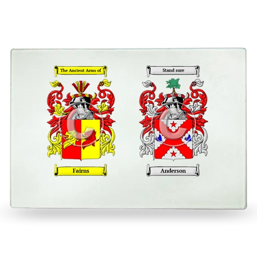 Double Coat of Arms Glass Cutting Board