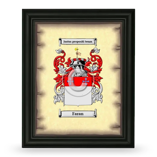 Faran Coat of Arms Framed - Black