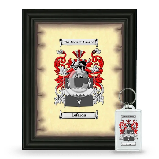 Leferon Framed Coat of Arms and Keychain - Black
