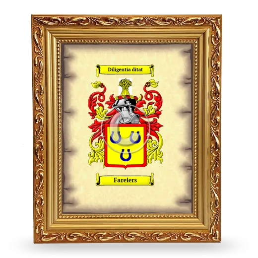 Fareiers Coat of Arms Framed - Gold