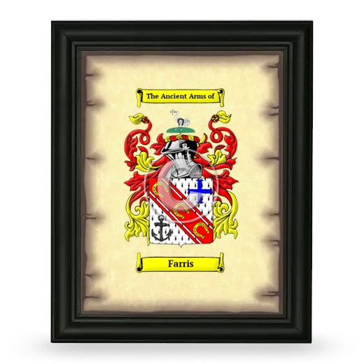 Farris Coat of Arms Framed - Black