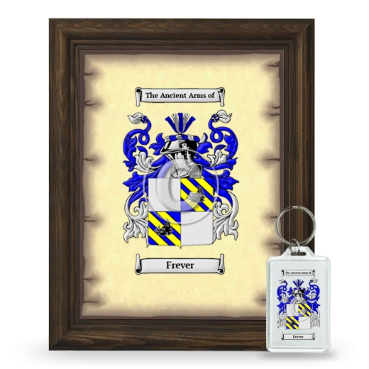 Frever Framed Coat of Arms and Keychain - Brown