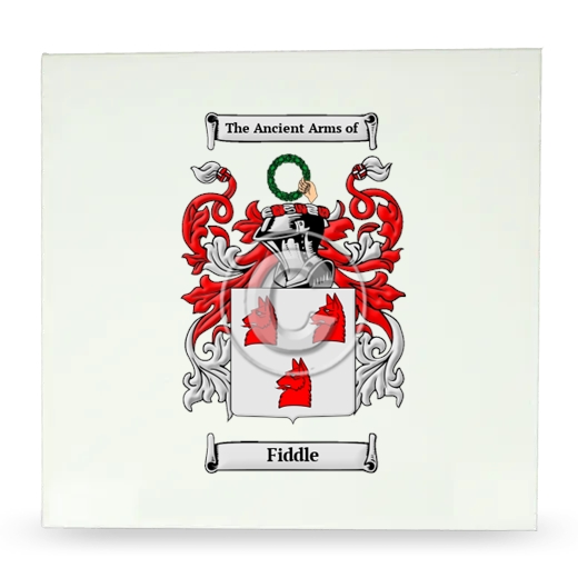 Fiddle Large Ceramic Tile with Coat of Arms