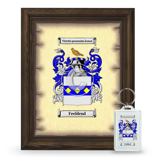 Feeldend Framed Coat of Arms and Keychain - Brown