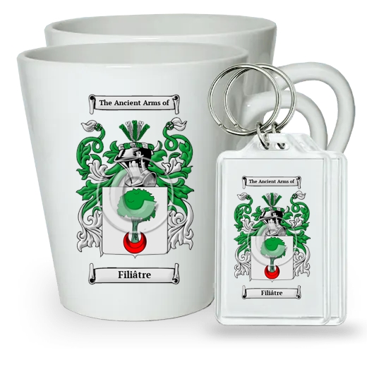 Filiâtre Pair of Latte Mugs and Pair of Keychains