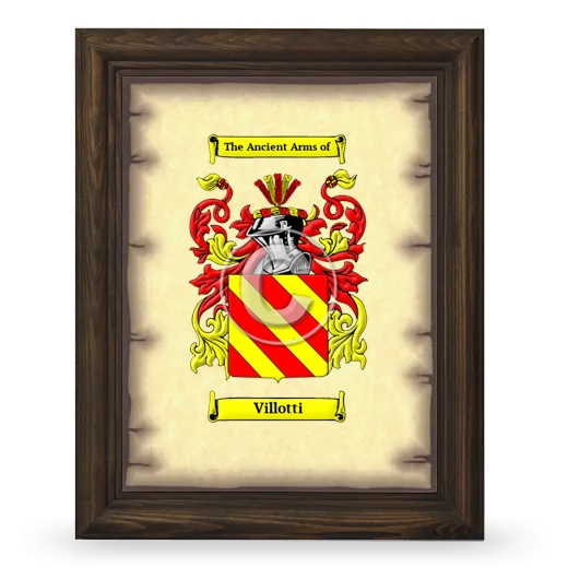 Villotti Coat of Arms Framed - Brown