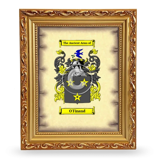 O'Finand Coat of Arms Framed - Gold