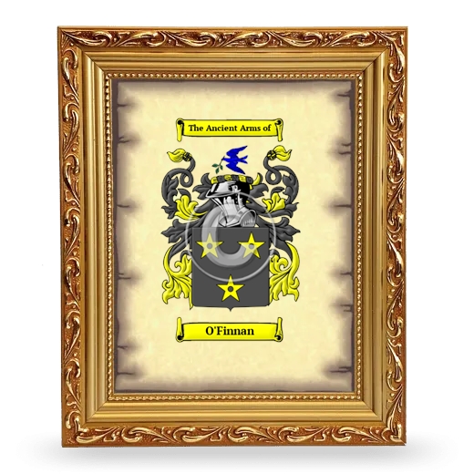 O'Finnan Coat of Arms Framed - Gold