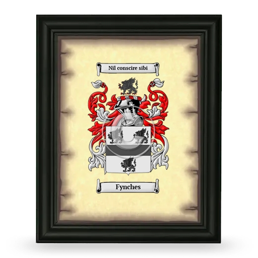 Fynches Coat of Arms Framed - Black