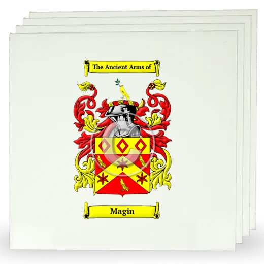 Magin Set of Four Large Tiles with Coat of Arms