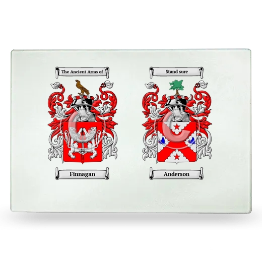 Double Coat of Arms Glass Cutting Board