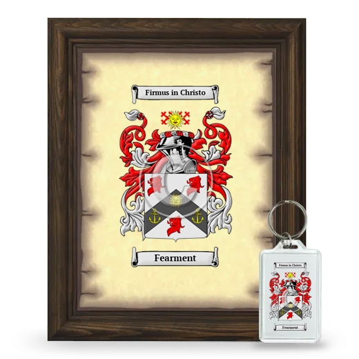 Fearment Framed Coat of Arms and Keychain - Brown