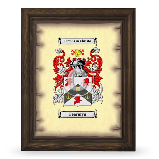 Fearmyn Coat of Arms Framed - Brown