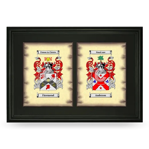 Double Coat of Arms Framed - Black