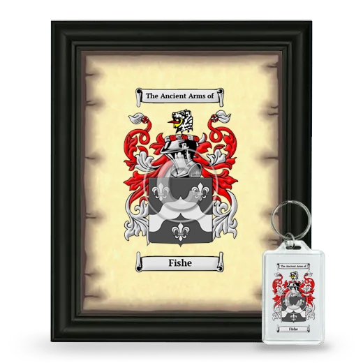 Fishe Framed Coat of Arms and Keychain - Black