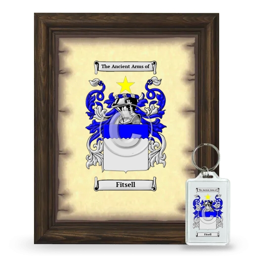 Fitsell Framed Coat of Arms and Keychain - Brown