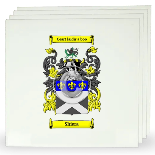 Shiera Set of Four Large Tiles with Coat of Arms