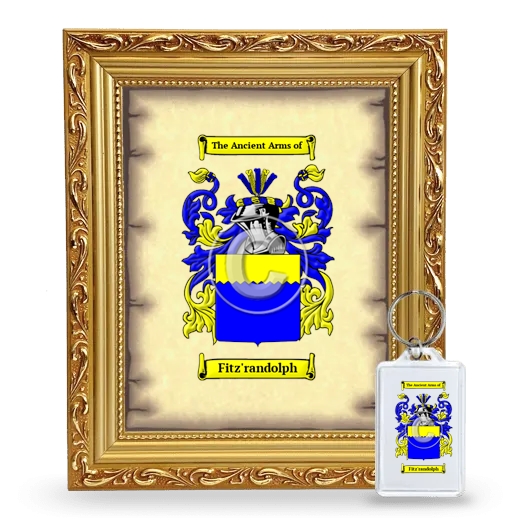 Fitz'randolph Framed Coat of Arms and Keychain - Gold