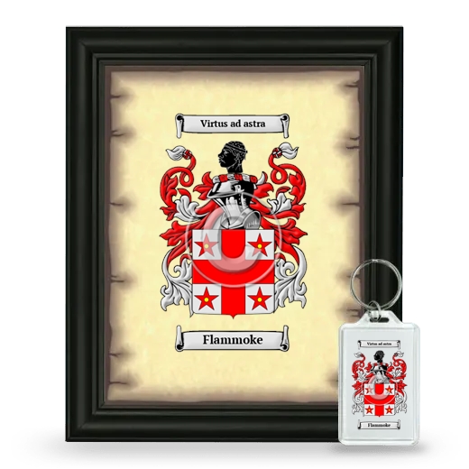 Flammoke Framed Coat of Arms and Keychain - Black