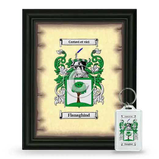 Flanaghind Framed Coat of Arms and Keychain - Black