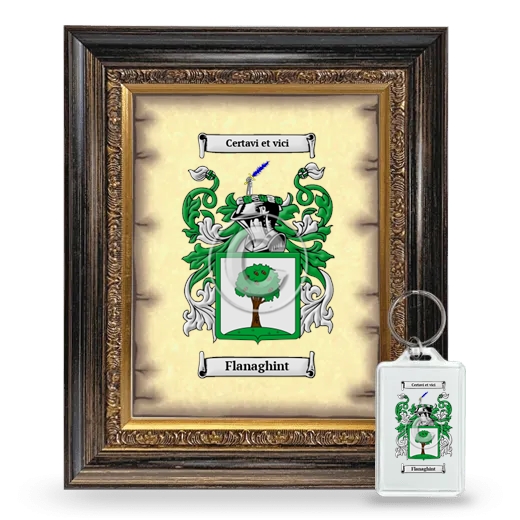 Flanaghint Framed Coat of Arms and Keychain - Heirloom