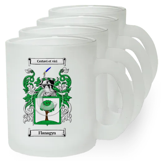 Flanagyn Set of 4 Frosted Glass Mugs