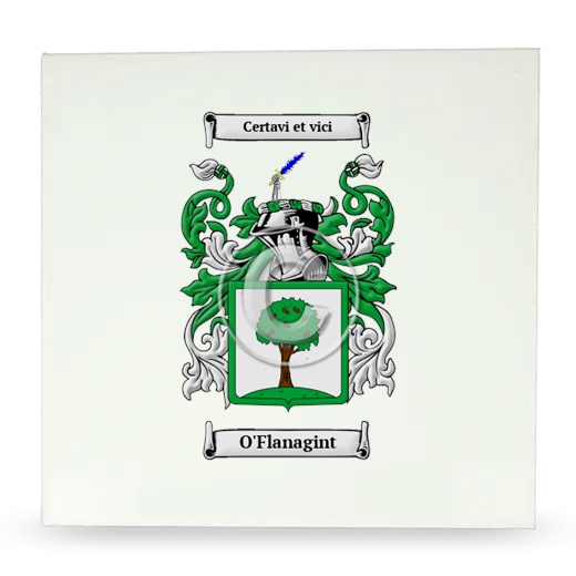 O'Flanagint Large Ceramic Tile with Coat of Arms