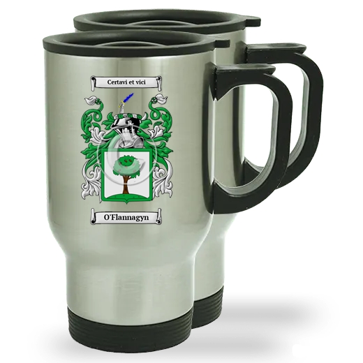 O'Flannagyn Pair of Steel Travel Mugs