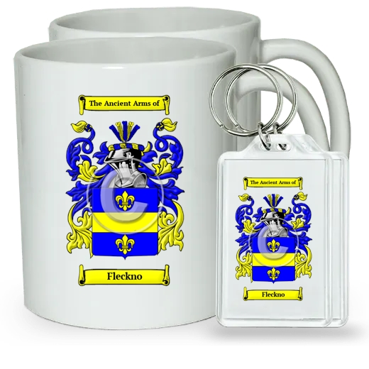 Fleckno Pair of Coffee Mugs and Pair of Keychains