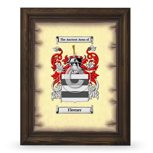 Fleener Coat of Arms Framed - Brown