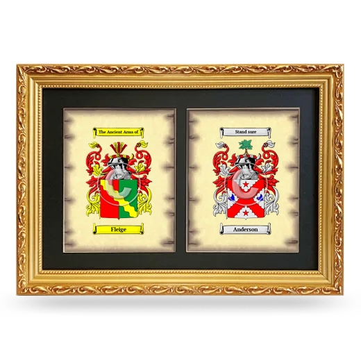 Double Coat of Arms Framed - Gold