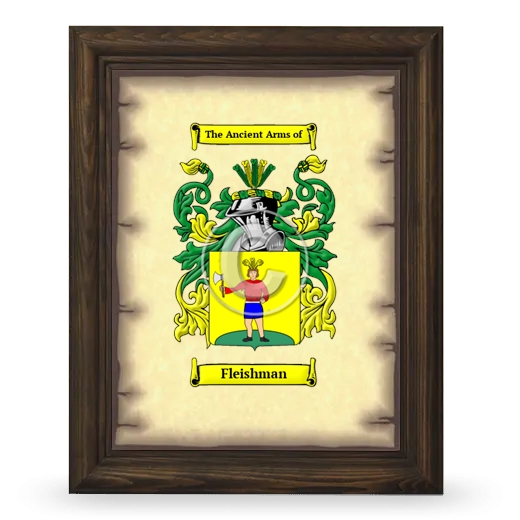 Fleishman Coat of Arms Framed - Brown