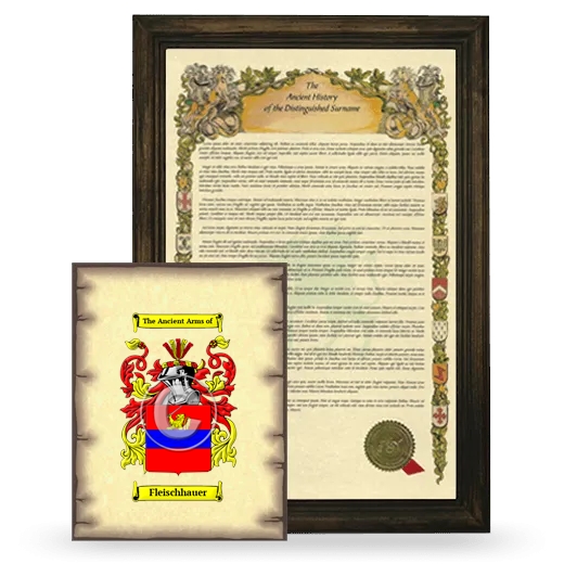 Fleischhauer Framed History and Coat of Arms Print - Brown