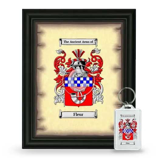 Fleur Framed Coat of Arms and Keychain - Black