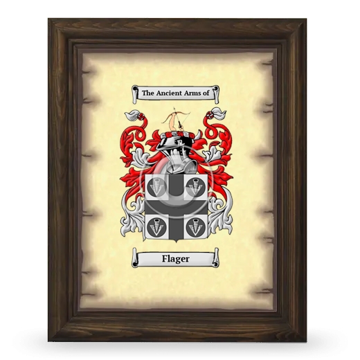 Flager Coat of Arms Framed - Brown