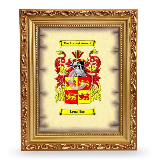 Leuallan Coat of Arms Framed - Gold