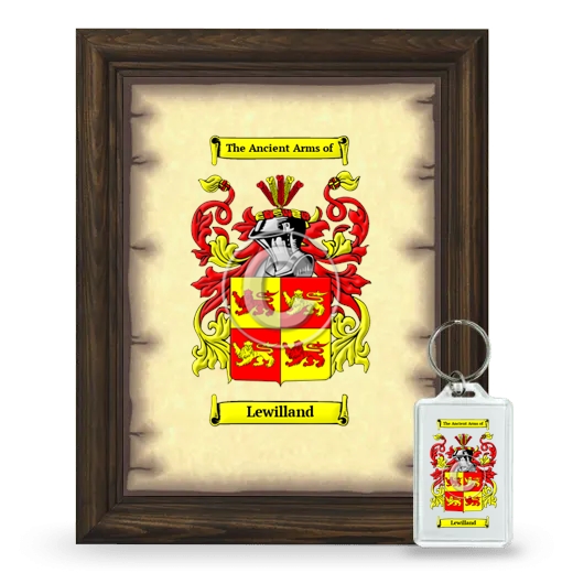 Lewilland Framed Coat of Arms and Keychain - Brown