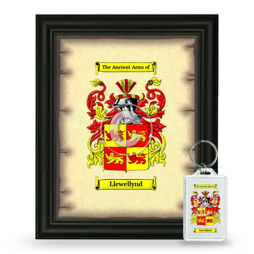 Llewellynd Framed Coat of Arms and Keychain - Black