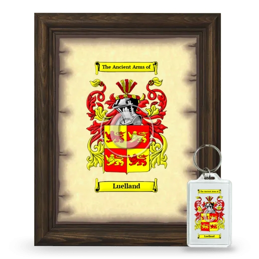 Luelland Framed Coat of Arms and Keychain - Brown