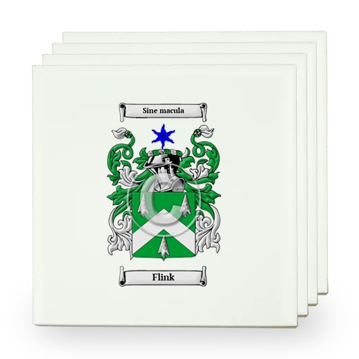 Flink Set of Four Small Tiles with Coat of Arms