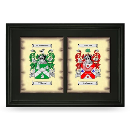 Double Coat of Arms Framed - Black