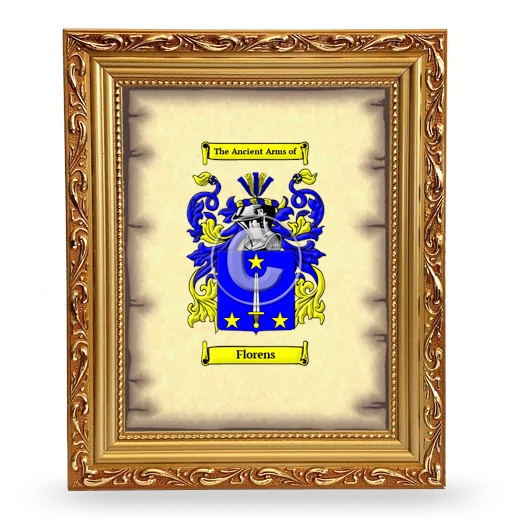 Florens Coat of Arms Framed - Gold